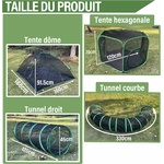 Chat jouant dans la tente verte résistante de l’aire de jeux portable Pawtenda.