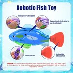 Zoom sur les poissons robotiques à LED et leurs queues en silicone dans la piscine pour chat Esoes