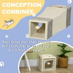 Tunnel pour chat PawHut prêt à l’emploi, déplié et installé dans un salon lumineux