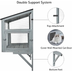 Enclos de fenêtre sécurisé en bois et filet pour chats