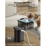Fontaine à eau pour chat sans câble avec pompe intelligente et sécurité niveau d’eau