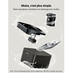 Fontaine silencieuse pour chat en acier inoxydable noir compacte