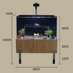 Aquarium avec base robuste, filtration, et lumière intégrée animaux