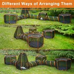 Parc d’extérieur pliable pour chat DiDiBirDi avec tentes hexagonales et tunnels