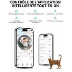 Bac à litière automatique connecté WiFi pour plusieurs chats avec contrôle via application