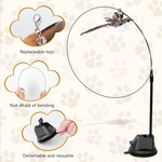 Ventouse solide jouet chat AiQInu fixé sur carrelage.