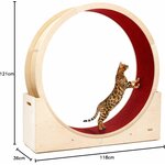 Vue de la roue pour chat Elmato Simba 120 cm, tapis antidérapant sans produit chimique, protection des griffes.