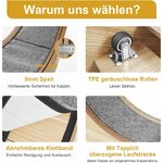 Vue proche du tapis antidérapant amovible fixé par Velcro sur roue chat Naviconvex