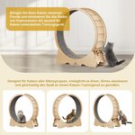 Roue d’exercice Naviconvex 135 cm en bois naturel pour grands chats actifs intérieur