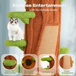 Arbre à chat Couner XXL en bois massif marron clair pour chats d’intérieur