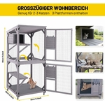 Cage à chat amovible facile à nettoyer pour plusieurs chats