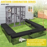 Catio extérieur gris robuste avec grandes plateformes pour chat