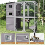 Catio sécurisé pour grands chats avec toit étanche