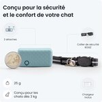 Traceur GPS pour chat léger de 25 g avec collier Rogz sécurité