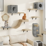 Ensemble mural complet pour chat avec maisons, hamac et plateformes