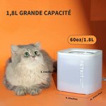 Fontaine à eau 1,8L transparente PETKIT pour chats et petits chiens