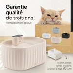 Fontaine à eau pour chats avec capteur de mouvement et batterie longue durée