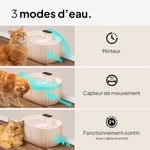 Fontaine à eau sans fil Pretty Paw 3L beige pour chats avec filtre intégré