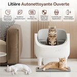 Litière autonettoyante sécurisée avec 8 capteurs