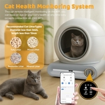 Chat profitant de sa litière autonettoyante confortable 65L