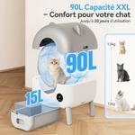 TRIUMPHKEY litière autonettoyante silencieuse pour chats multiples