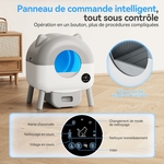 Litière automatique XXL avec triple désodorisation florale longue durée