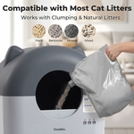 Litière automatique Duabes grande capacité pour plusieurs chats gris anthracite