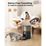 distributeur programmable chat noir grande capacité 3 litres