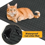 grand tapis rétenteur de litière pour chat avec rainures profondes