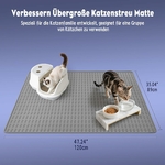 Grand tapis de sol gris pour groupe de chats