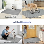 Tapis de litière chat XXL silicone antidérapant gris Iptienda