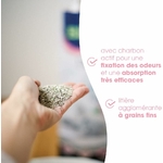Litière agglomérante parfumée talc Biokat’s, nettoyage facile