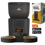 distributeur automatique de nourriture pour chat avec caméra HD noire