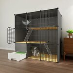 Grande cage d’intérieur pliable pour chat avec bac à litière