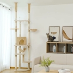 arbre à chat réglable du sol au plafond avec griffoirs en sisal