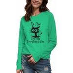 Tissu doux coton polyester t-shirt chat mignon