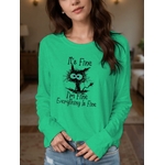 Motif chat humoristique sur t-shirt femme