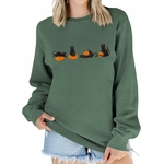 Sweat-shirt oversize Halloween motif félin citrouille coton doux