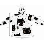 détail motif chat mignon sur sweat multicolore