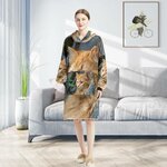 sweat à capuche taille unique surdimensionné motif chat femme cocooning