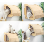 arbre à chat mural YLLSMGS en bois naturel pour chat actif