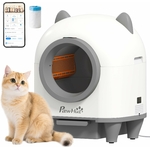 Vue de profil du bac à litière PawHut 80L