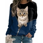 sweatshirt chat femme manches longues