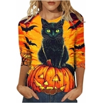 T-shirt coton doux thème Halloween pour femme