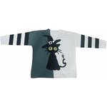 gros plan sur le motif patchwork de chat d’Halloween