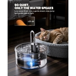 tomxcute fontaine à eau pour chat sans fil en verre 3,2L