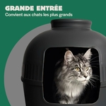 Bac à litière XXL design imitation pot de fleurs noir pour grand chat