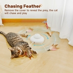 Chat jouant avec plume mobile sous housse amovible Potaroma
