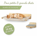 Meuble mural chat design bois clair intérieur cosy