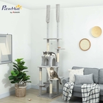 Base large stable arbre à chat plafond gris clair pour intérieur moderne.